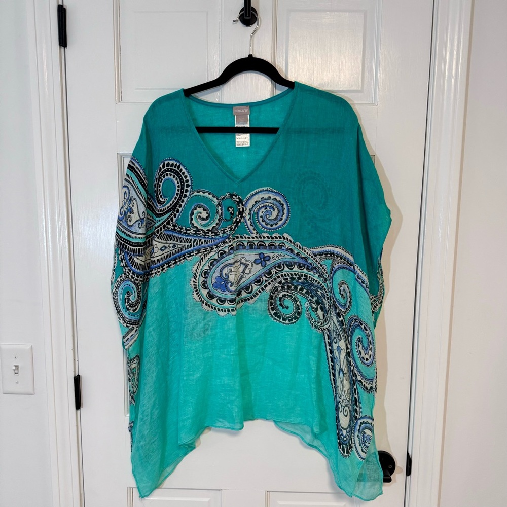 Chico’s | Linen Tunic/Coverup, Size L/XL - EUC
